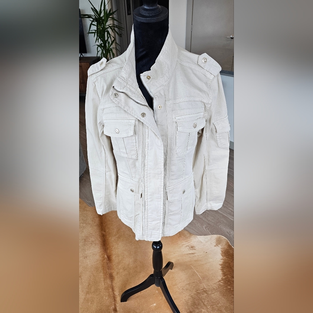 Women's Khaki Canvas Safari Style Jacket, Brand: Kensie Jeans, Size: L